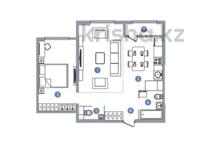 2-комнатная квартира · 70 м² · 10/16 этаж, Сатпаева 90/58 за 55 млн ₸ в Алматы, Бостандыкский р-н