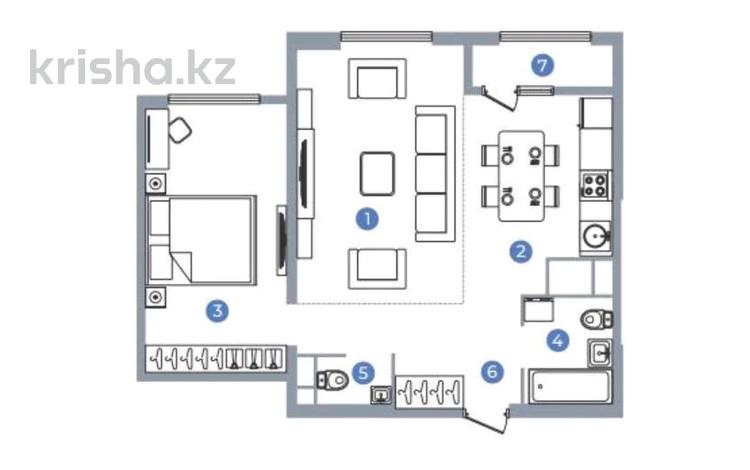 2-комнатная квартира · 70 м² · 10/16 этаж, Сатпаева 90/58 за 55 млн ₸ в Алматы, Бостандыкский р-н — фото 2