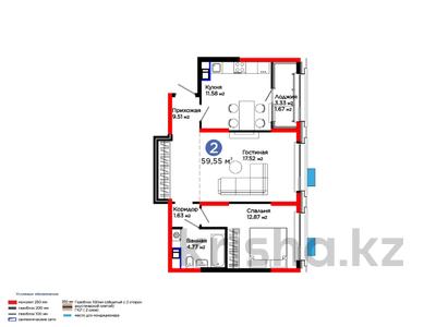 2-бөлмелі пәтер · 60 м², Толеметова, бағасы: ~ 35.8 млн ₸ в Шымкенте, Абайский р-н