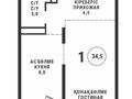 1-комнатная квартира · 35 м² · 7/9 этаж, Райымбек 590/20 за 21 млн ₸ в Алматы, Наурызбайский р-н — фото 6