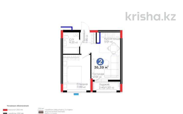 1-комнатная квартира · 36 м² · 8/9 этаж, ​Аль-Фараби проспект за 25 млн ₸ в Астане, Есильский р-н — фото 3