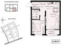 2-бөлмелі пәтер · 46 м² · 2/7 қабат, Халиуллина, бағасы: 34.5 млн ₸ в Алматы, Медеуский р-н