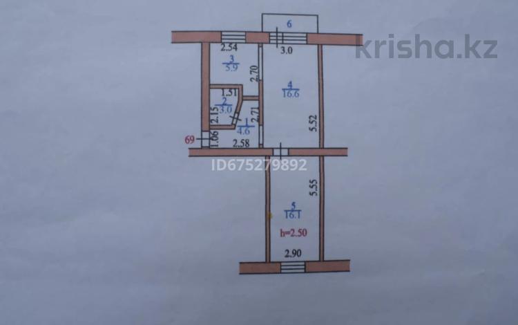 2-бөлмелі пәтер, 52.5 м², 2/5 қабат, Медведева 10, бағасы: 21 млн 〒 в Петропавловске — фото 2