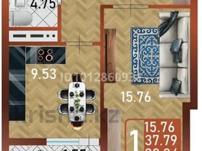 1-комнатная квартира · 39.34 м² · 13/14 этаж, Сафуан Шаймерденов 1 за 17.9 млн ₸ в Астане, Сарайшык р-н