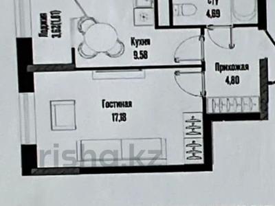1-бөлмелі пәтер · 38.6 м² · 21/21 қабат, Жошы хан 12/1, бағасы: 26 млн ₸ в Астане, Есильский р-н