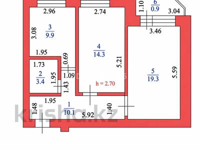 2-бөлмелі пәтер · 57.9 м² · 8/13 қабат, Отырар, бағасы: 26.5 млн ₸ в Астане, р-н Байконур