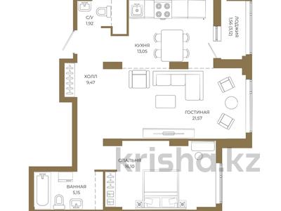 2-бөлмелі пәтер · 68.82 м² · 8/18 қабат, Достык 8/5, бағасы: ~ 50.7 млн ₸ в Астане, Есильский р-н