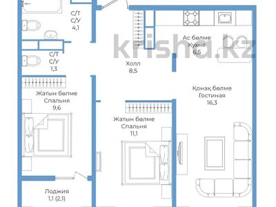 3-комнатная квартира · 59 м² · 5/9 этаж, Райымбека 590 — CКИДКА 4% ЗА НАЛ/БЕЗ КОМИССИИ за ~ 30.2 млн ₸ в Алматы, Ауэзовский р-н