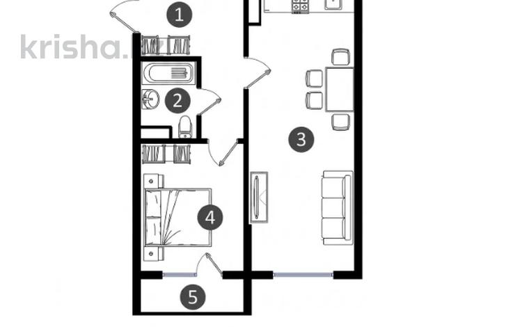 2-бөлмелі пәтер · 52 м² · 2/7 қабат, Естай, бағасы: 22.5 млн ₸ в  — фото 3