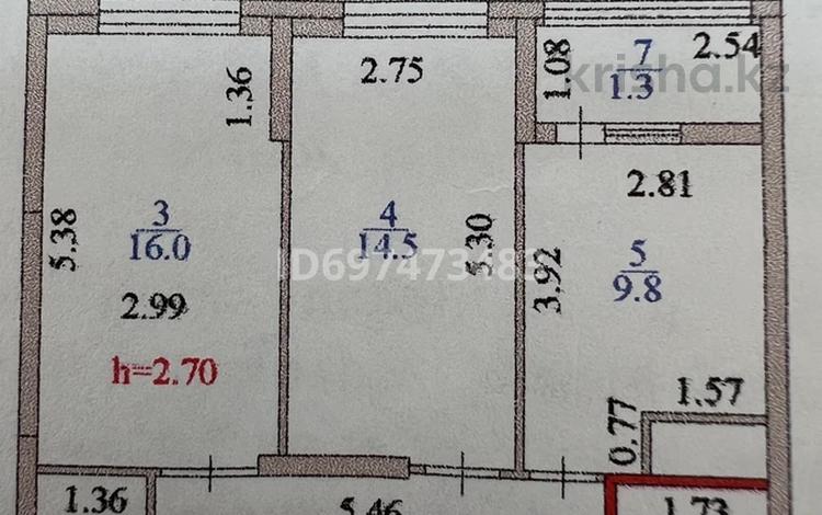 2-бөлмелі пәтер, 61.1 м², 9/17 қабат, Сыганак 32, бағасы: 27 млн 〒 в Астане, Есильский р-н — фото 2