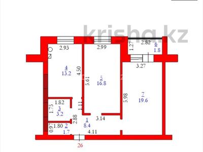 2-бөлмелі пәтер, 64.7 м², 3/5 қабат, мкр. Алтын орда 360 — мангилик ел, бағасы: 18.9 млн 〒 в Актобе, мкр. Алтын орда