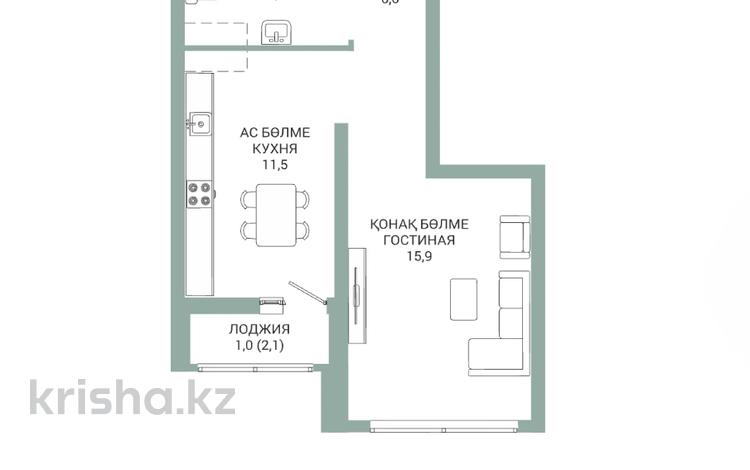 1-бөлмелі пәтер · 40.2 м² · 10/20 қабат, Толе би — ДОМ НА ПЕРВОЙ ЛИНИИ ТОЛЕ БИ, бағасы: ~ 21.1 млн ₸ в Астане, Нура р-н — фото 2