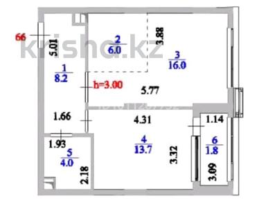 2-бөлмелі пәтер · 50 м² · 2/9 қабат, Е900 6, бағасы: 57 млн ₸ в Астане, Нура р-н