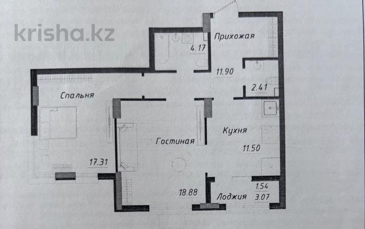 2-бөлмелі пәтер · 68 м², Тәуелсіздік 6, бағасы: 53.5 млн ₸ в Астане, Алматы р-н — фото 2