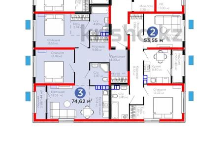 2-бөлмелі пәтер · 53.55 м² · 5/6 қабат, Тараз 8/1, бағасы: 37 млн ₸ в Алматы, Турксибский р-н