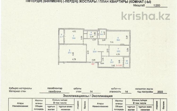 4-комнатная квартира, 118.9 м², 14/14 этаж, Байтурсынова 16 — А51 за 45 млн 〒 в Астане, Алматы р-н — фото 3
