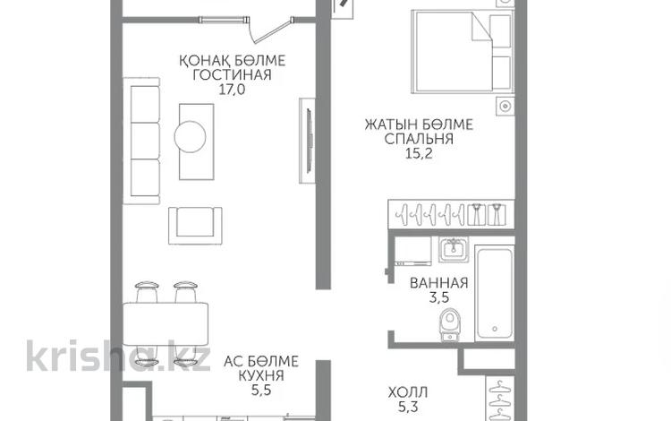 2-бөлмелі пәтер · 49 м² · 4/12 қабат, Райымбека 210/27, бағасы: 38 млн ₸ в Алматы — фото 5