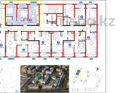 3-бөлмелі пәтер · 54 м² · 6/6 қабат, мкр Гажайып, Бауыржана Момышулы 11/14а, бағасы: 42 млн ₸ в Алматы, Алатауский р-н
