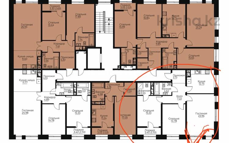 3-комнатная квартира · 85 м² · 2/9 этаж, Навои 58/4 за 80 млн ₸ в Алматы, Ауэзовский р-н — фото 3