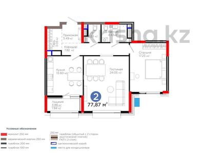 Продажа квартир в Астане: 2-комнатная квартира · 77.87 м² · 13/15 этаж, Турар Рыскулов 3 за 62 млн 〒 2-комнатная квартира · 77.87 м² · 13/15 этаж, Турар Рыскулов 3 за 62 млн 〒 в Астане, Есильский р-н