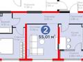 2-бөлмелі пәтер · 55 м² · 5/6 қабат, мкр Кайрат, Байге 12Б — Сзади базара Жетысу-Семиречье, бағасы: 39.5 млн ₸ в Алматы, Турксибский р-н — фото 3