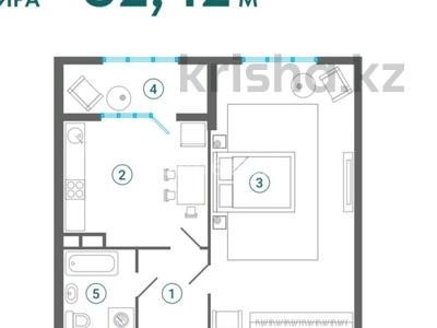 2-комнатная квартира, 52.5 м², 2/9 этаж, мкр Сайран, Толе би — Отеген батыра за 27.8 млн 〒 в Алматы, Ауэзовский р-н