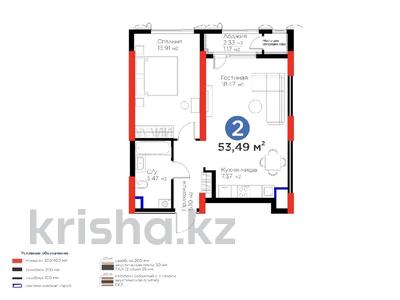 2-бөлмелі пәтер · 53 м² · 2/27 қабат, Туран 41 — Сыганак, бағасы: 50 млн ₸ в Астане, Нура р-н