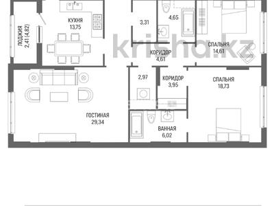 3-бөлмелі пәтер, 126.5 м², 3/12 қабат, Калдаякова 8 — Тауелсыздык, бағасы: 84.5 млн 〒 в Астане, Алматы р-н