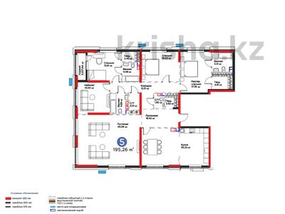 5-бөлмелі пәтер · 196 м² · 2/7 қабат, Рыскулова, бағасы: ~ 137.6 млн ₸ в Шымкенте, Аль-Фарабийский р-н