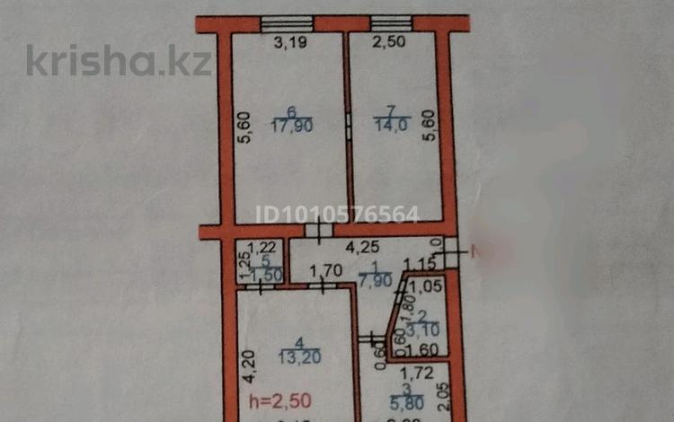 3-комнатная квартира · 64 м² · 1/4 этаж, Достоевского 21а за 25 млн ₸ в Таразе — фото 2