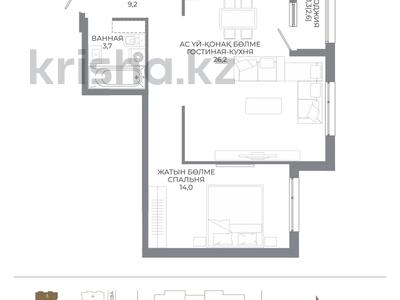 2-бөлмелі пәтер · 54.4 м² · 4/9 қабат, Ахмет Байтурсынулы 10/3 — БЕЗ КОМИССИИ! ВЫБОР ЭТАЖА!, бағасы: ~ 28.8 млн ₸ в Астане, Сарайшык р-н