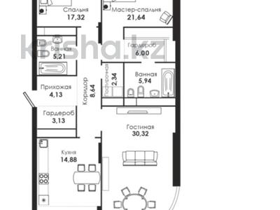 3-комнатная квартира, 122 м², 7 этаж, Сарайшык 34а за 115 млн 〒 в Астане, Есильский р-н