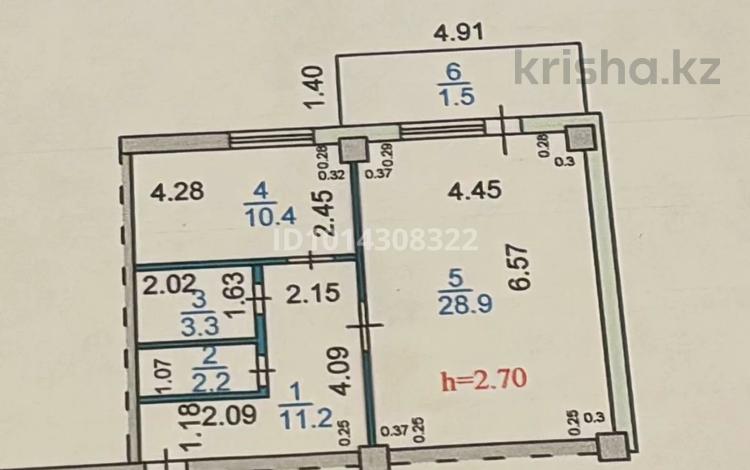 1-комнатная квартира · 56 м² · 1/12 этаж, мкр Юго-Восток, Респубики 1/3 за 20 млн ₸ в Караганде, Казыбек би р-н — фото 2