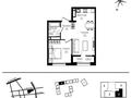 2-бөлмелі пәтер · 46.6 м² · 2/12 қабат, Ауэзова 3г/2, бағасы: 49.9 млн ₸ в Алматы, Алмалинский р-н