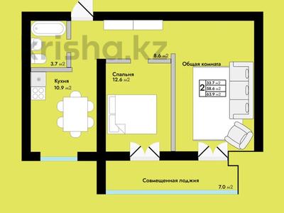 2-комнатная квартира · 63.9 м² · 2/9 этаж, Джамбула 5а за ~ 26.2 млн 〒 в Семее
