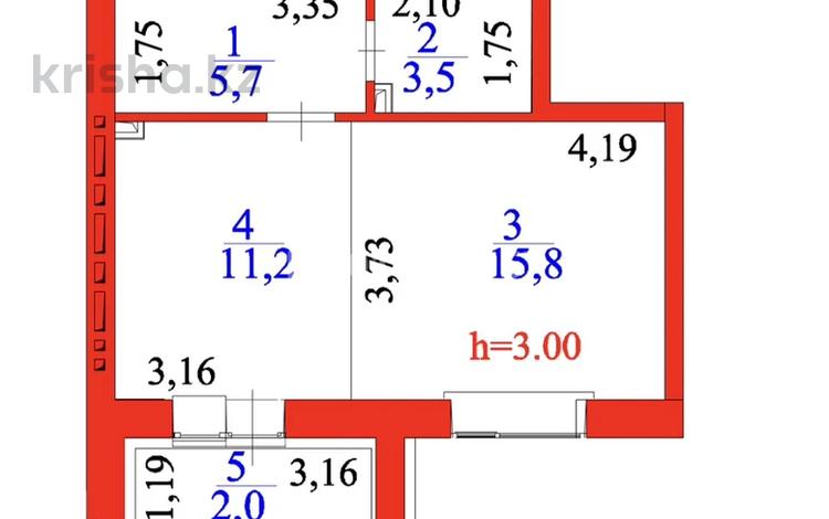 1-бөлмелі пәтер · 38.4 м² · 4/12 қабат, ​Улица А 52 10/1, бағасы: 20.5 млн ₸ в Астане, Сарайшык р-н — фото 2