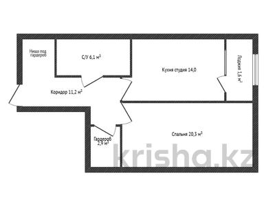 1-комнатная квартира · 56.1 м² · 15/16 этаж, Темирбаева 50 за 24.5 млн ₸ в Костанае