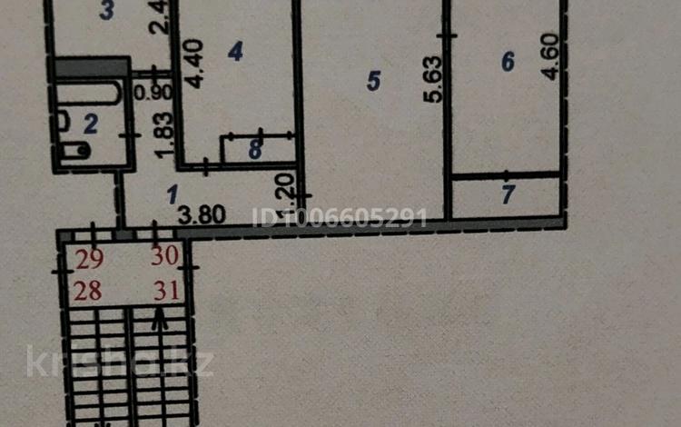 3-комнатная квартира · 57.2 м² · 3/5 этаж, мкр Новый Город, Ерубаева 33а за 23 млн ₸ в Караганде, Казыбек би р-н — фото 2