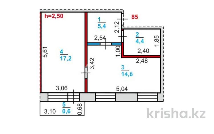 2-бөлмелі пәтер · 42.4 м² · 3/5 қабат, Корчагина 110, бағасы: 15 млн ₸ в Рудном — фото 2