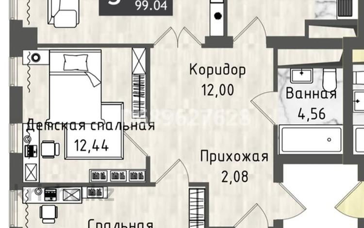 3-комнатная квартира, 100 м², 15/18 этаж, Акмешит 1 за 77 млн 〒 в Астане, Есильский р-н — фото 5