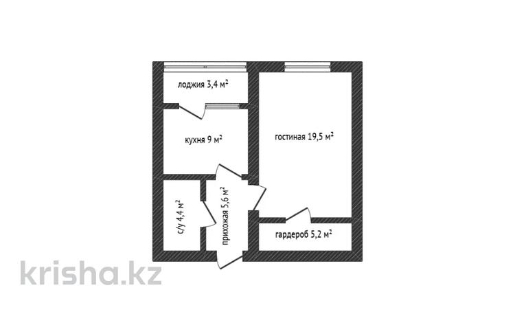 1-бөлмелі пәтер · 47.1 м² · 9/9 қабат, Курганская 2в, бағасы: 23 млн ₸ в Костанае — фото 2