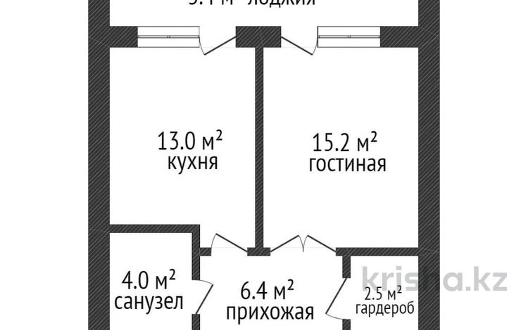 1-комнатная квартира, 44.5 м², 1/9 этаж, Сьянова 64 за 22 млн 〒 в Костанае — фото 2