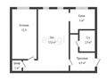 2-бөлмелі пәтер, 44 м², 1/5 қабат, Кремлевская — Калдаякова - КРЫТЫЙ РЫНОК, бағасы: 14.8 млн 〒 в Шымкенте, Абайский р-н — фото 12