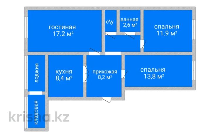 3-комнатная квартира, 68 м², 6/6 этаж, Уральский 8