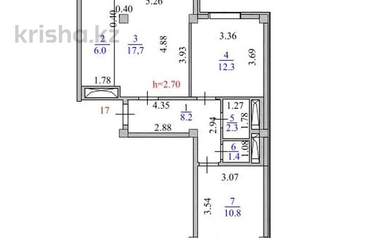 3-комнатная квартира · 58.7 м² · 5/5 этаж, Е-128 7, 7/2,7/1 за 19 млн ₸ в Астане, Нура р-н — фото 2