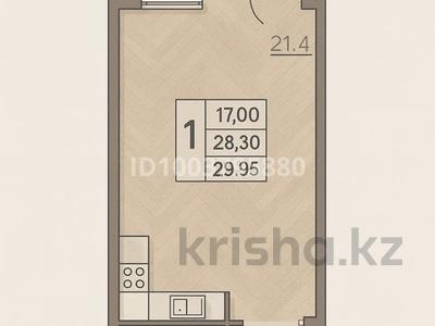 1-комнатная квартира · 29.9 м² · 9/16 этаж, Ауэзова 2/8 за 23.5 млн 〒 в Алматы, Алмалинский р-н