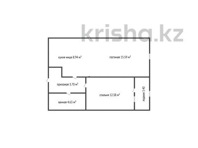 1-бөлмелі пәтер · 46.94 м² · 4/16 қабат, ул. Ш. Калдаякова 30к, бағасы: 26 млн ₸ в Шымкенте