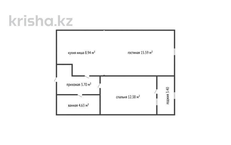 1-бөлмелі пәтер · 46.94 м² · 4/16 қабат, ул. Ш. Калдаякова 30к, бағасы: 26 млн ₸ в Шымкенте — фото 7
