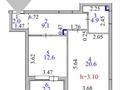1-бөлмелі пәтер · 51.4 м² · 6/14 қабат, Шамши Калдаяков 16, бағасы: 36.5 млн ₸ в Астане, Сарайшык р-н — фото 2