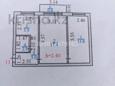 2-бөлмелі пәтер · 45.8 м² · 3/5 қабат, Мкр Жидебай Батыр 14, бағасы: 15 млн ₸ в Балхаше